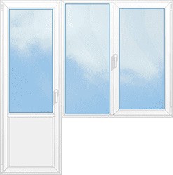 Двухстворчатое окно с балконной дверью